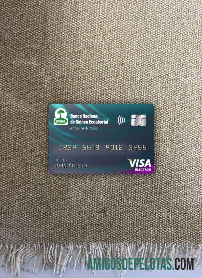 Banco Nacional da Guiné Equatorial Visa Electron Card Photolook Front amostra